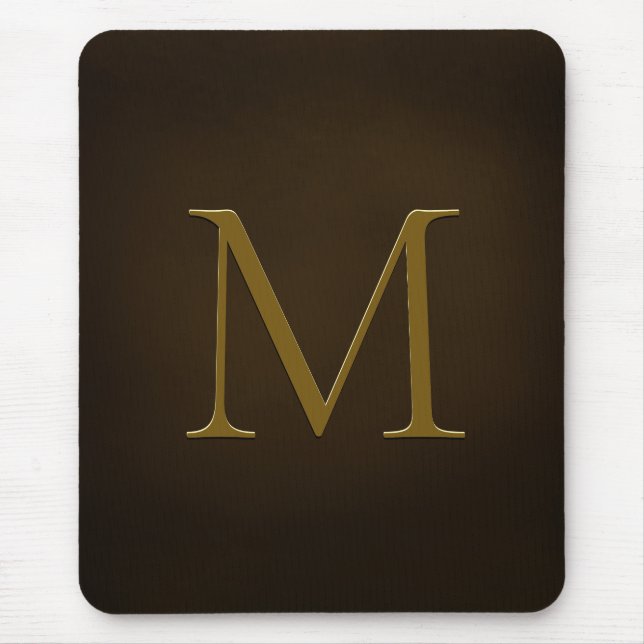 Antique Guld Embossed Monogram Personlig Musmatta (Framsidan)