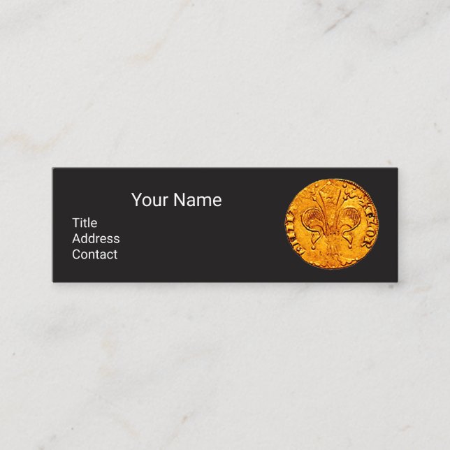 ANTIQUE GULD FLORENTINE FORINT Black Papper Mini Visitkort (Framsida)