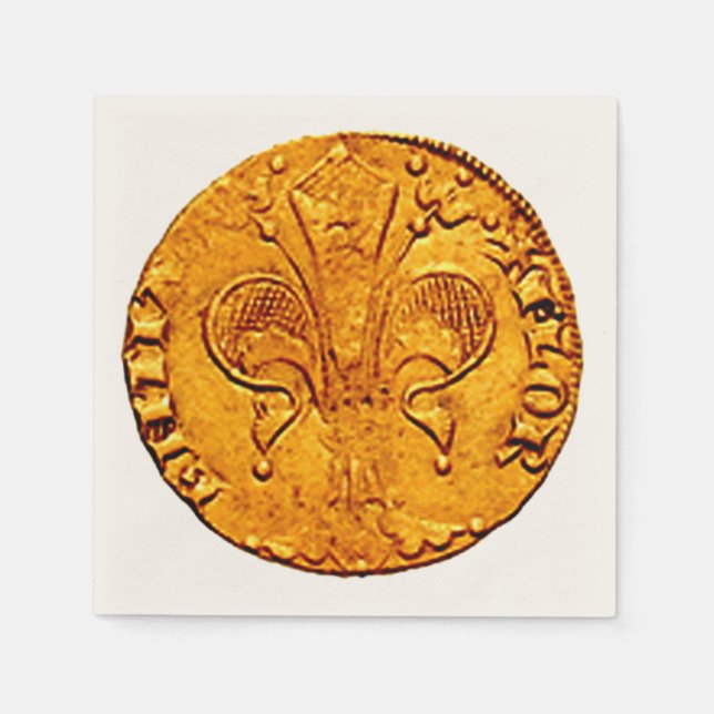 ANTIQUE GULD FLORENTINE FORINT PAPPERSSERVETT (Framsidan)