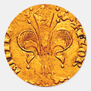 ANTIQUE GULD FLORENTINE FORINT RUNT KLISTERMÄRKE
