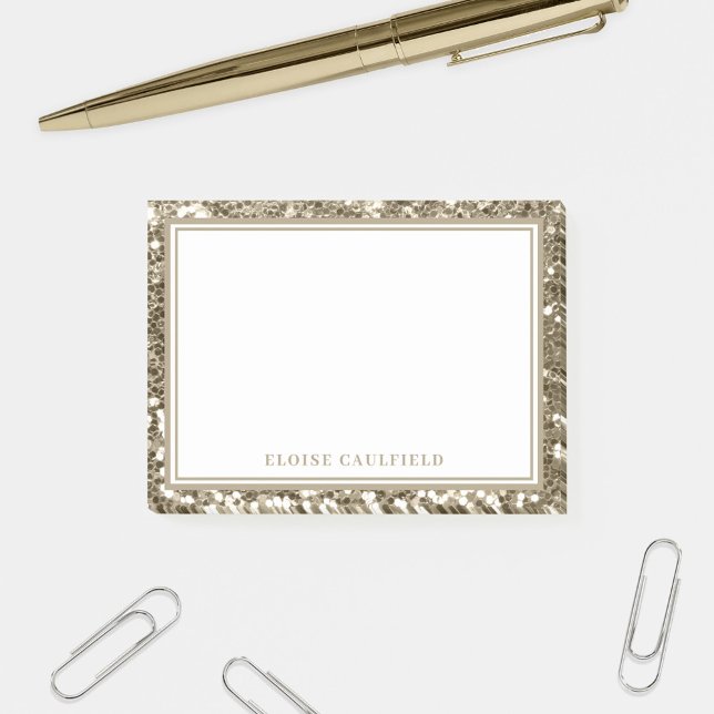 Antique Guld Glitter Bridesmaid Namn Favor Post-it Block (Skapare uppladdad)