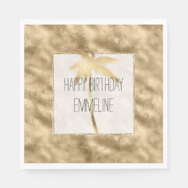 Antique Guld Glitz Handflatan Träd Pappersservett