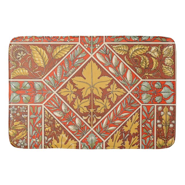 Antique Guld Löv Bath Mat Badrumsmatta (Framsidan)