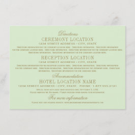 Antique Guld Vintage bröllop Pistachio Grönt Tilläggskort