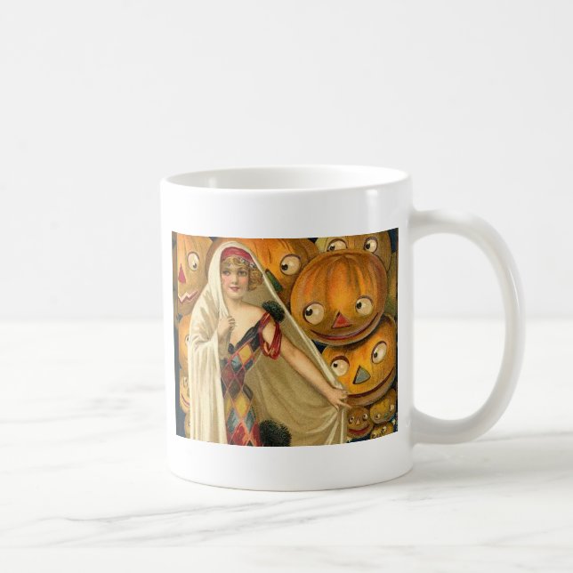 Antique Halloween Jack o lantern Costume Woman Kaffemugg (Höger)