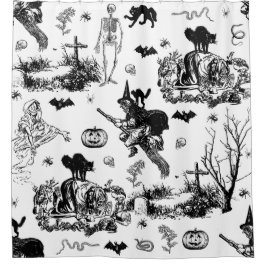 antique halloween witch ghoul skeleton toile goth