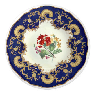 Antique Hand-målad China Se Cobalt Blue-Blommigt Knopp