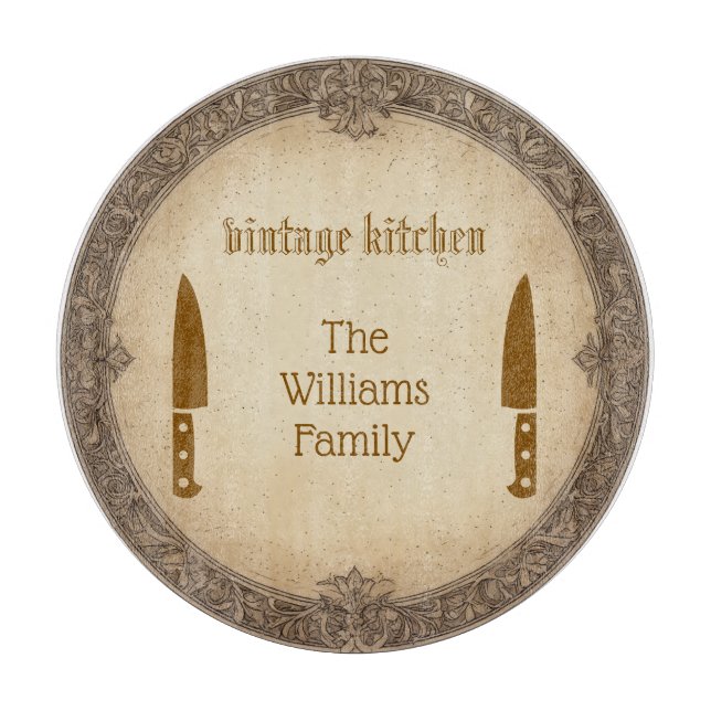 Antique Heirloom Glass Cutting Board (Framsidan)