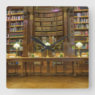Antique Historical Bibliotek Fyrkantig Klocka