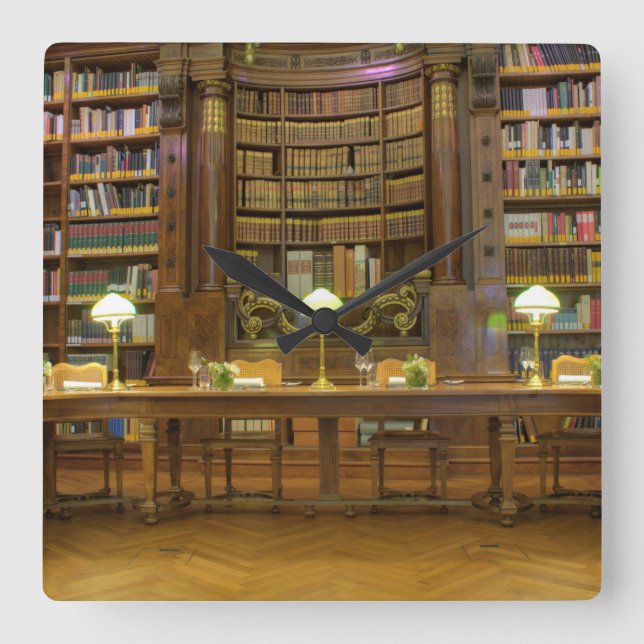 Antique Historical Bibliotek Fyrkantig Klocka (Framsida)