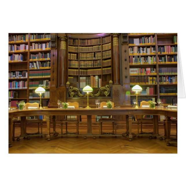 Antique Historical Bibliotek Hälsningskort (Framsidan Horizontal)