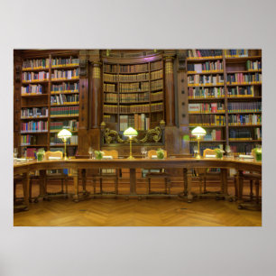 Antique Historical Bibliotek Poster