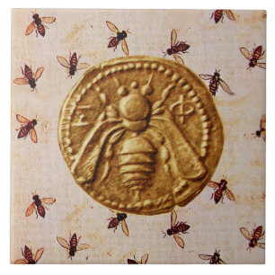 ANTIQUE HONEY BE COIN OCH FLYING BES KAKELPLATTA