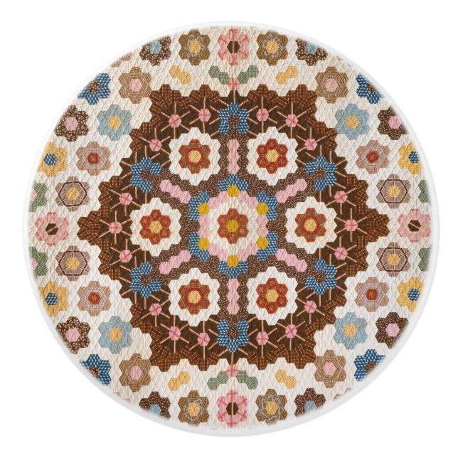 Antique Honeycomb Quilt Mönster - Folk Art Crafty Knopp (Framsidan)