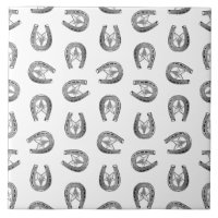 Antique Horseshoe med Star Mönster ANPASSNINGSBAR 