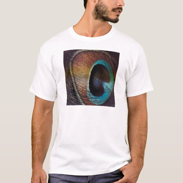 Antique Hues Peacock Feather Öga T-shirt (Framsida)