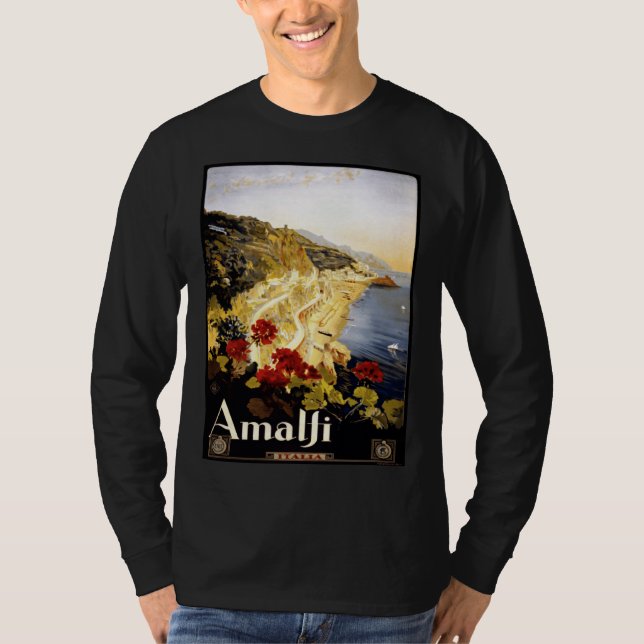Antique Illustration Italy Amalfi Coast Antique Jo T Shirt (Framsida)
