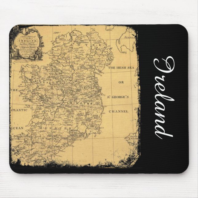 Antique Ireland Karta Mousepad Musmatta (Framsidan)