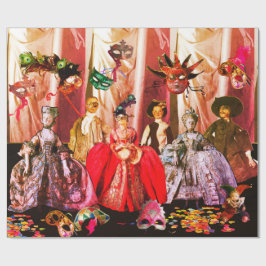 ANTIQUE ITALIAN PUPPETS AND MASKS MASQUERADE PARTY PRESENTPAPPER