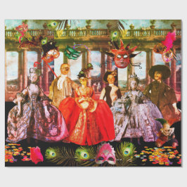 ANTIQUE ITALIAN PUPPETS AND MASKS MASQUERADE PARTY PRESENTPAPPER