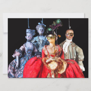ANTIQUE ITALIAN PUPPETS MASQUERADE COSTUME PARTY INBJUDNINGAR