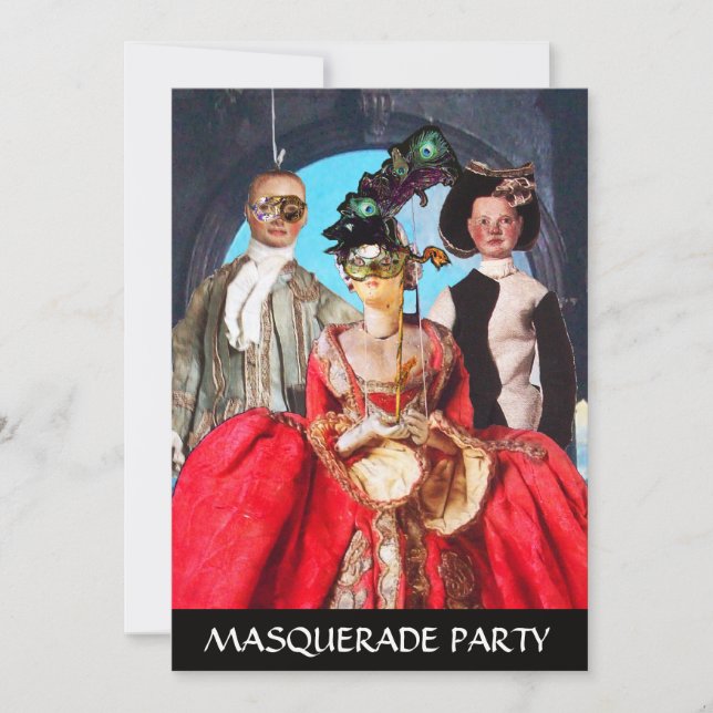 ANTIQUE ITALIAN PUPPETS MASQUERADE COSTUME PARTY INBJUDNINGAR (Framsida)