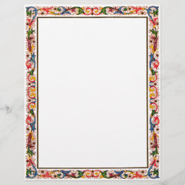Antique Italy Blommigt Gräns Stationery