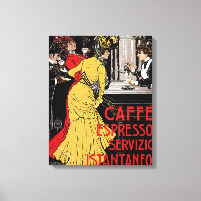 Antique Italy Coffee Pub Espresso Ad Poster Canvastryck (Framsida)