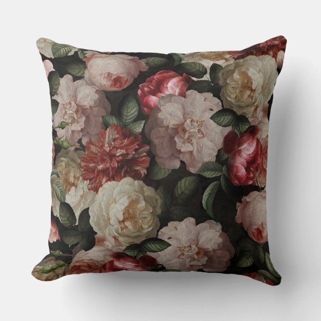Antique Jan Davidsz. de Heem Lush Ro Flowers Kudde (Framsida)