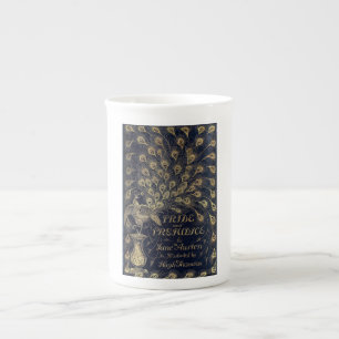 Antique Jane Austen Pride och Prejudice Peacock Benporslin Mugg