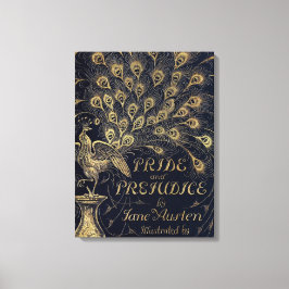 Antique Jane Austen Pride och Prejudice Peacock Canvastryck