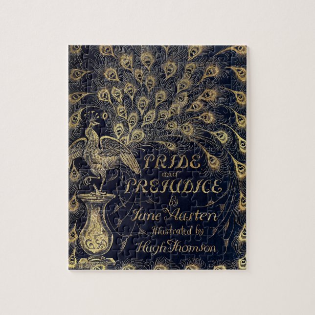 Antique Jane Austen Pride och Prejudice Peacock Pussel (Vertikal)