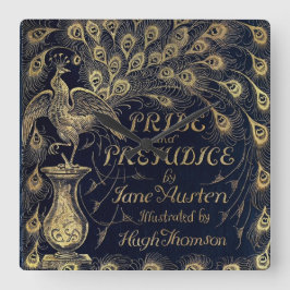 Antique Jane Australien Pride och Prejudice Peacoc Fyrkantig Klocka