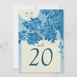 Antique Japansk Blue Cherry Blommar Bröllop Inbjudningar