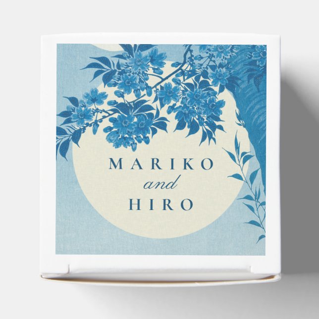 Antique Japansk Blue Cherry Blommar Presentaskar (Överdel)