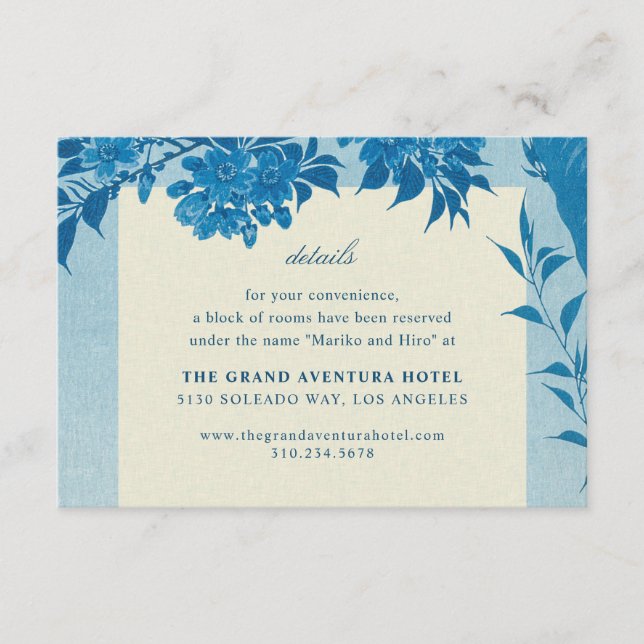 Antique Japansk Blue Cherry Blommar Tilläggskort (Framsida)