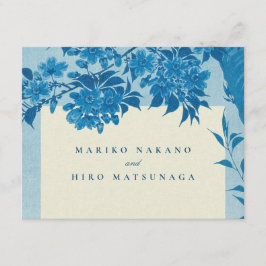 Antique Japansk Blue Cherry Blommar Tilläggskort