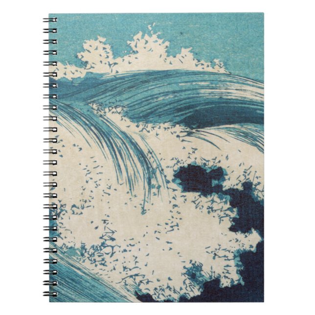 Antique japansk Blue Vågar Ocean Skriv ut Anteckningsbok (Framsidan)