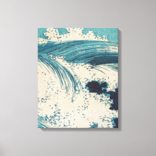 Antique japansk Blue Vågar Ocean Skriv ut Canvastryck