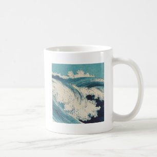 Antique japansk Blue Vågar Ocean Skriv ut Kaffemugg