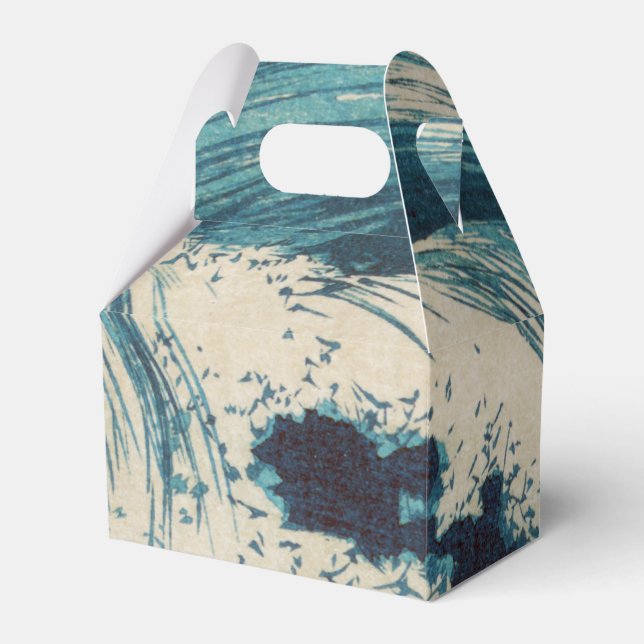 Antique japansk Blue Vågar Ocean Skriv ut Presentaskar (Framsidan Sidan)