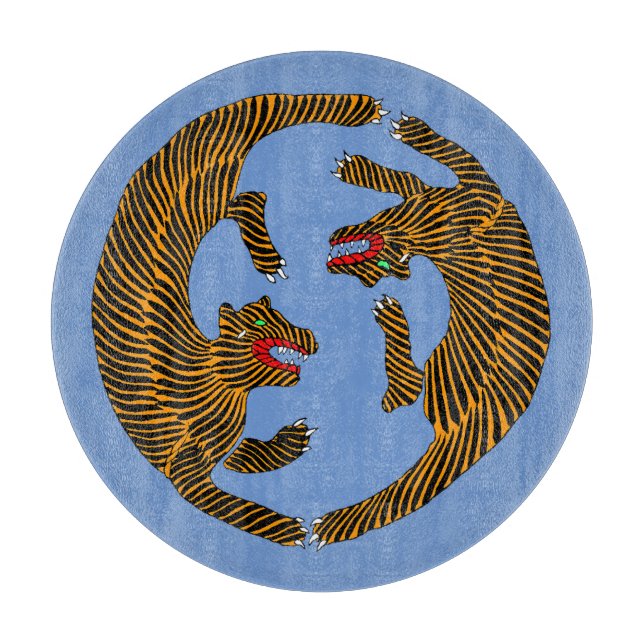 Antique Japansk folkkonst Tigers (Framsidan)