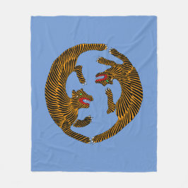 Antique Japansk folkkonst Tigers Fleecefilt