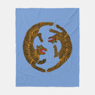 Antique Japansk folkkonst Tigers Fleecefilt