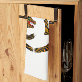Antique Japansk folkkonst Tigers Kökshandduk