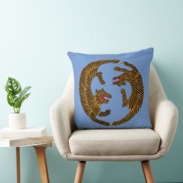Antique Japansk folkkonst Tigers Kudde