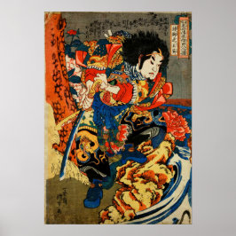 Antique Japansk Print #14 Samurai Poster