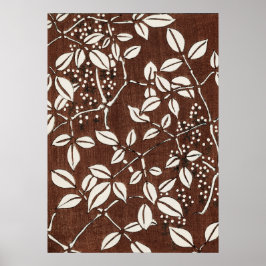 Antique Japansk Woodblock Bamboo Skriv ut Poster