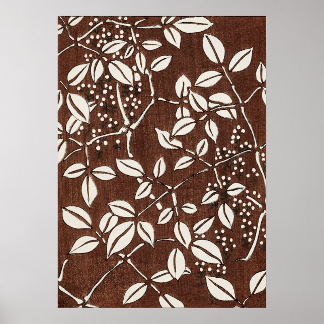 Antique Japansk Woodblock Bamboo Skriv ut Poster (Framsidan)