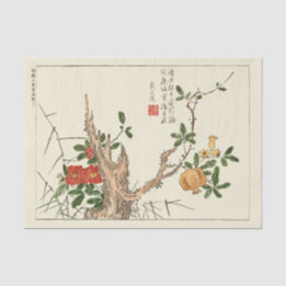 Antique Japanska blommor för Decoupage eller prese